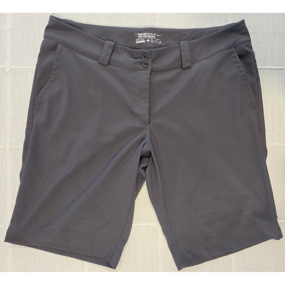 Nike Golf Tour Performance Dri-FIT Shorts Gray Womens 12 Athletic Activewear
